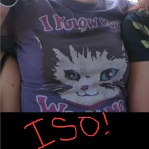 Purple Cat Print T-Shirt